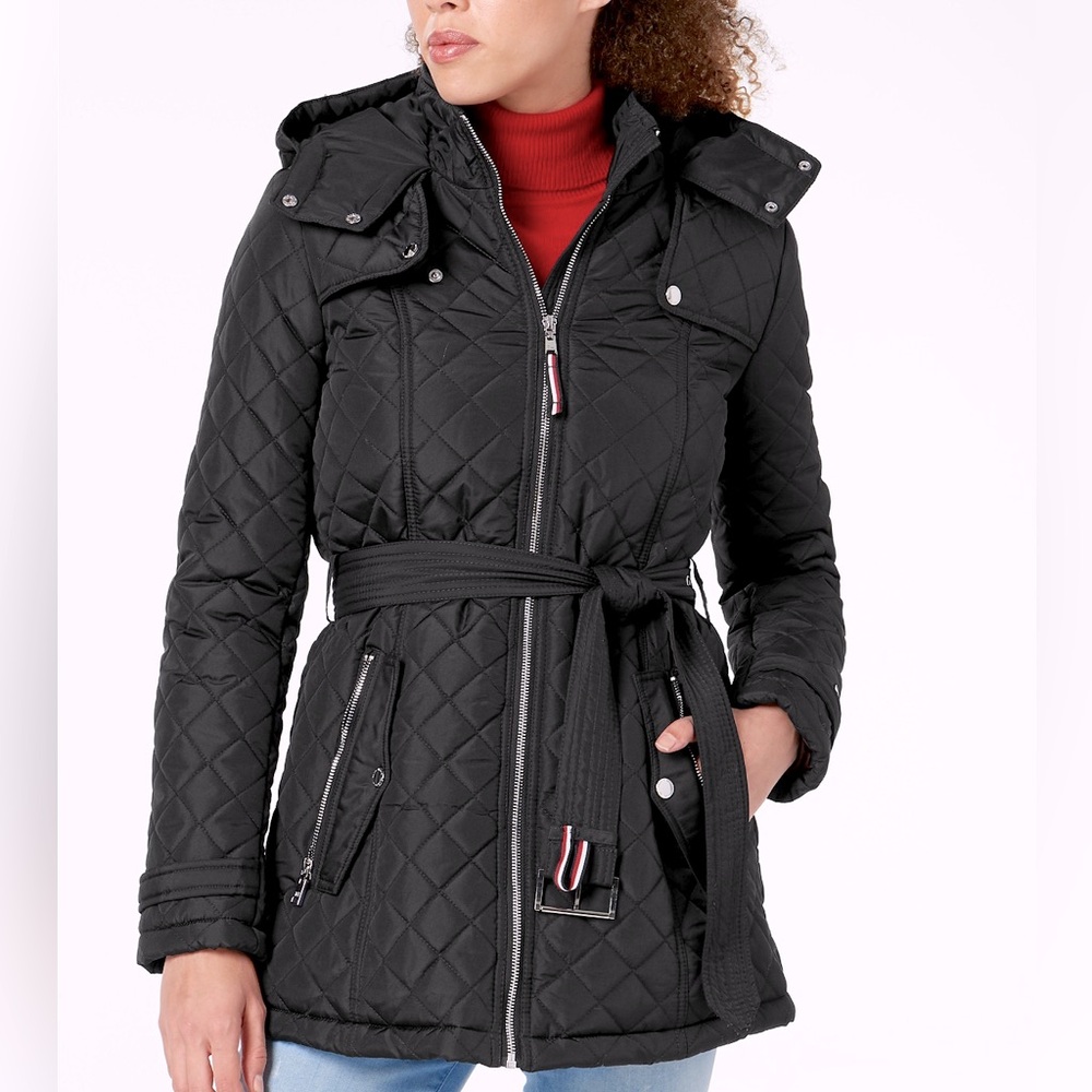 Tommy Hilfiger Diamond Puffer Long Casual Winter Coat